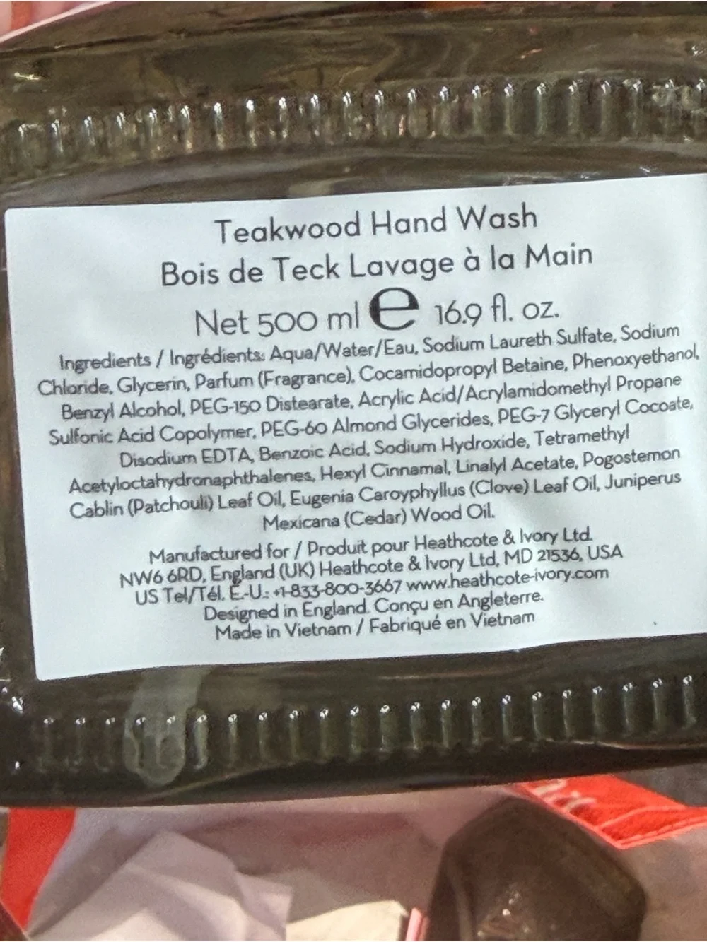 William Morris NWT Teakwood With Essential Oils Vegan Hand Wash 16.9 Oz